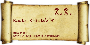 Kautz Kristóf névjegykártya